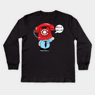 Hello Phone Guy Kids Long Sleeve T-Shirt